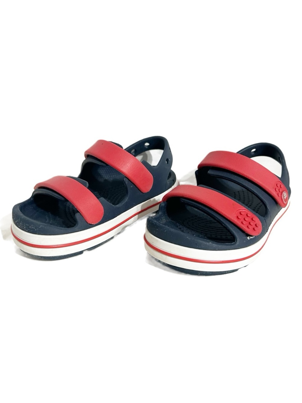 Crocs Crocband Cruiser Double-Strap Sandals Navy/Varsity Red Toddler/Kids